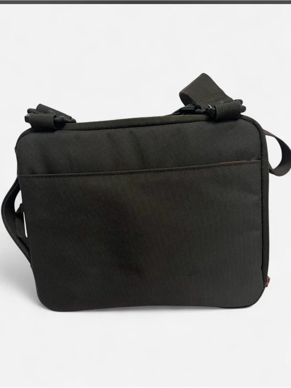 Men's Black Crossbody Bag with Orange Accents